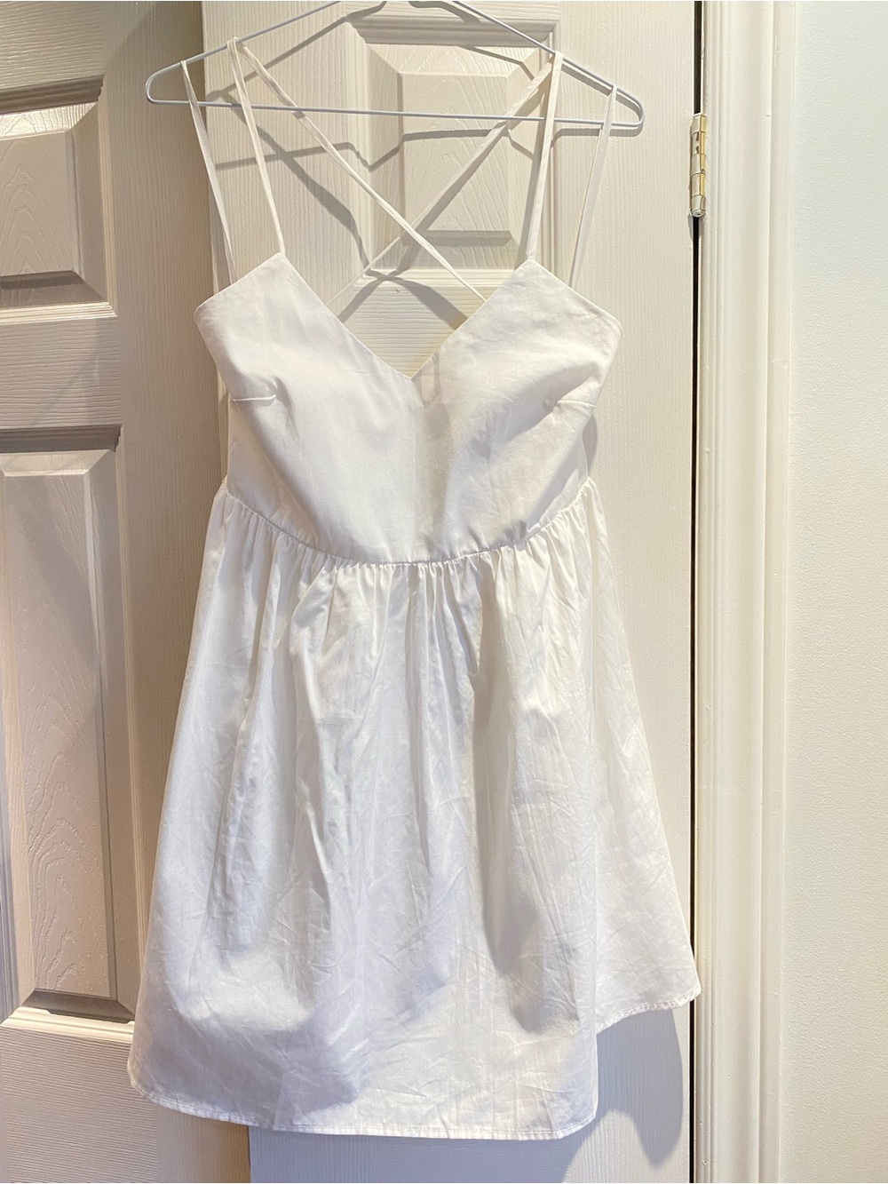 New Nordstrom’s bp White Strappy Mini Dress zip waist